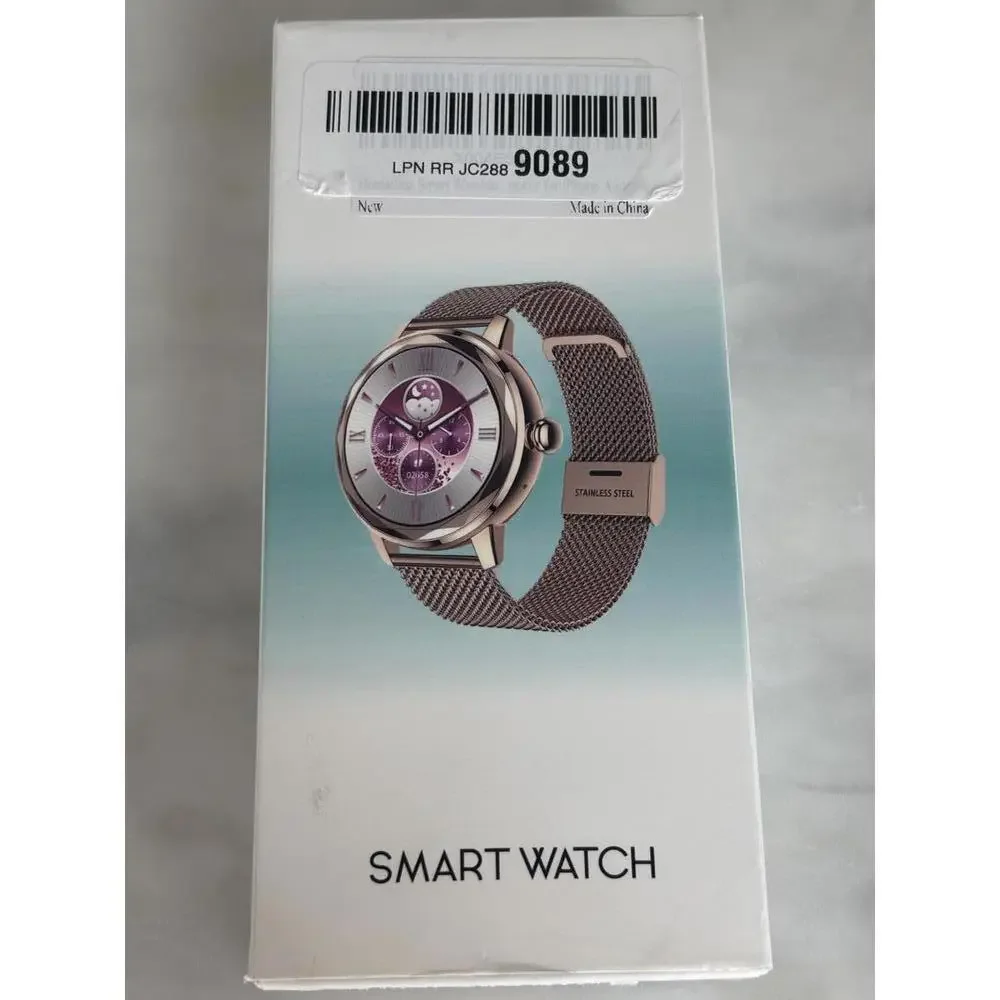 Smart watch. Rose Gold Smart Watch with Silicone and Stainless Steel Bands